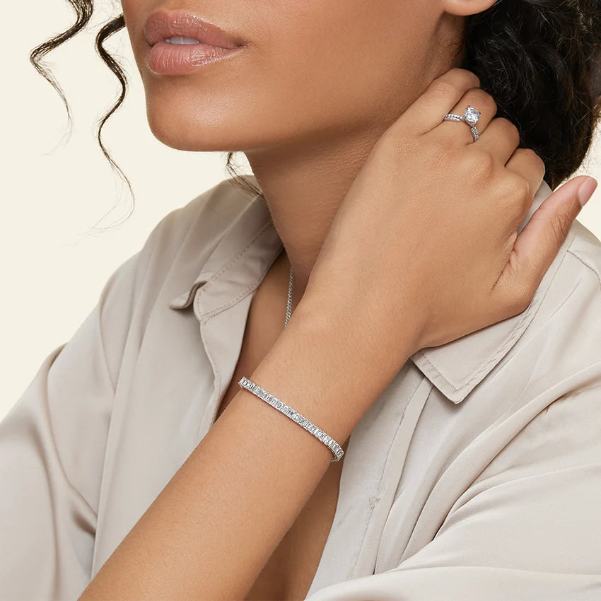 Emerald Cut Moissanite Tennis Bracelet (9 ct. tw.)