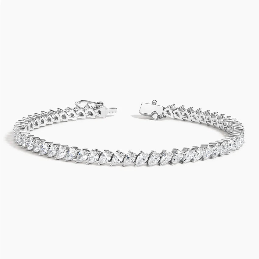 Angled Pear Lab Diamond Tennis Bracelet (6 ct. tw.) in 18K White Gold