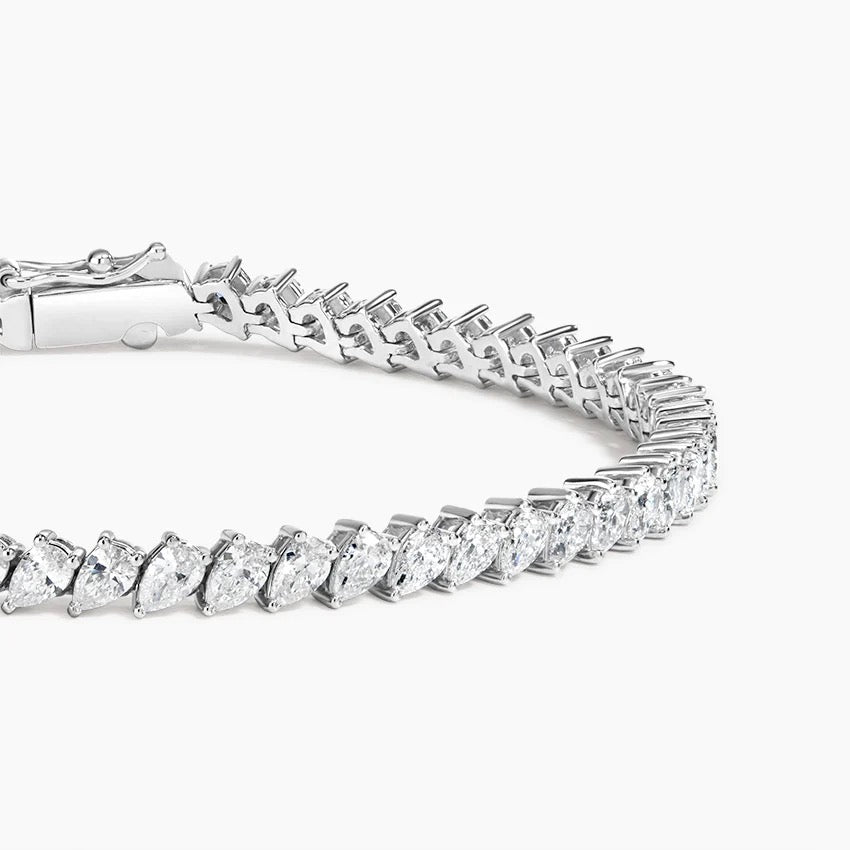 Angled Pear Lab Diamond Tennis Bracelet (6 ct. tw.) in 18K White Gold