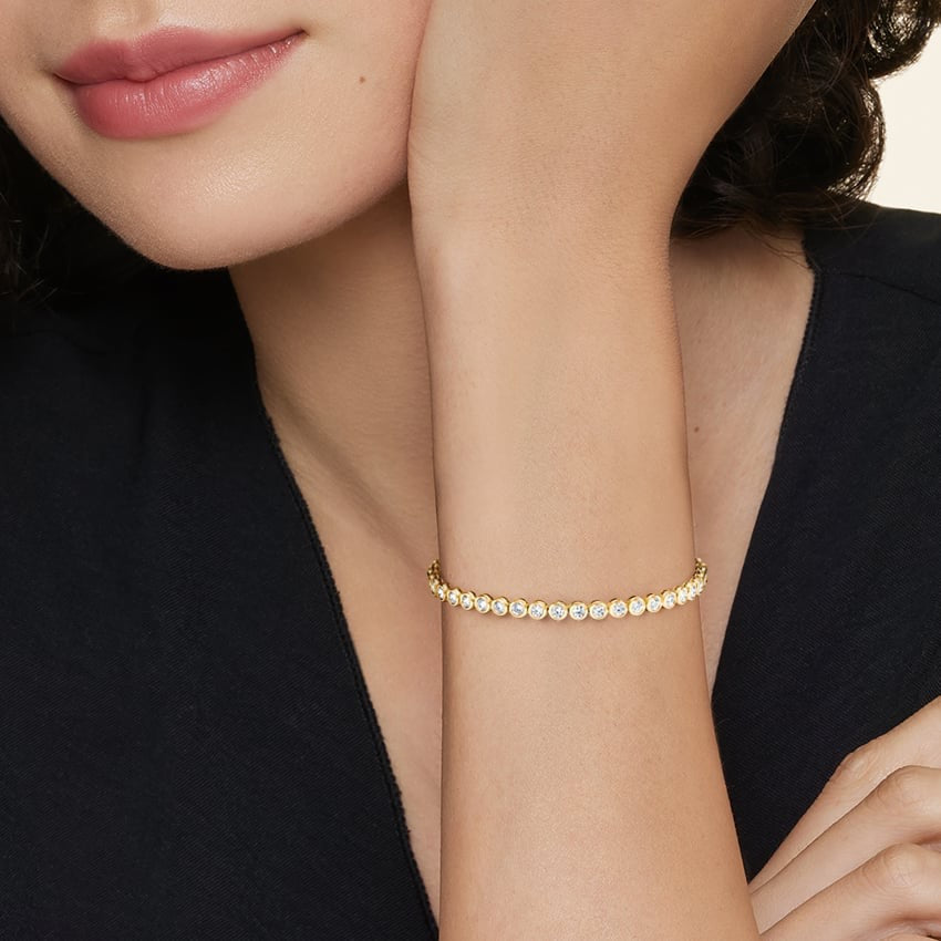 Bezel Lab Diamond Tennis Bracelet (2 7/8 ct. tw.) in 14K Yellow Gold