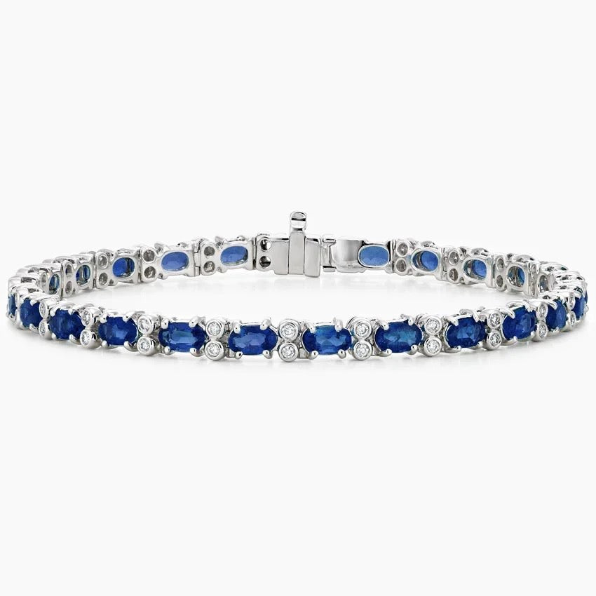 Azura Sapphire and Diamond Bracelet (1/2 ct. tw.) in 18K White Gold