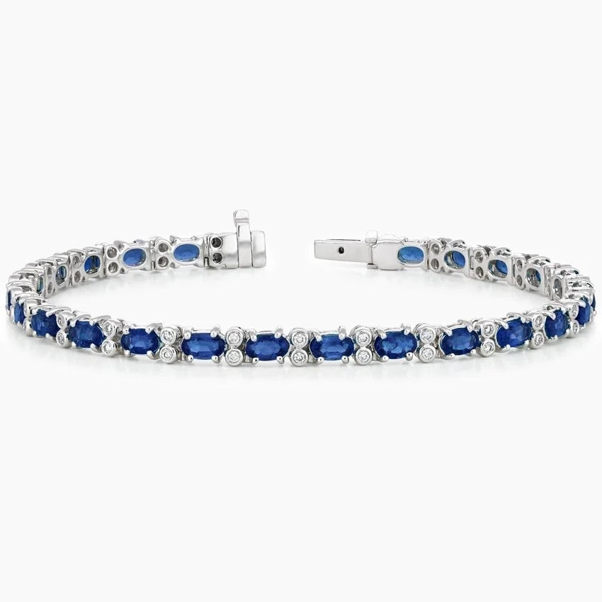 Azura Sapphire and Diamond Bracelet (1/2 ct. tw.) in 18K White Gold