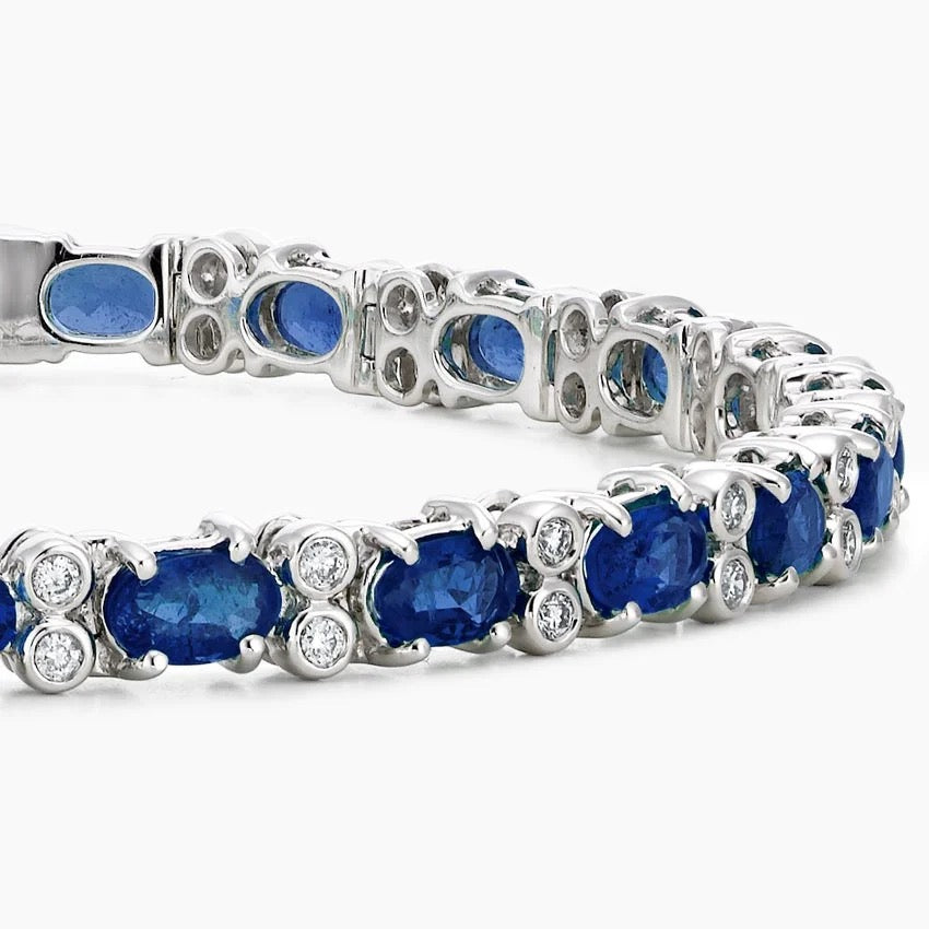 Azura Sapphire and Diamond Bracelet (1/2 ct. tw.) in 18K White Gold