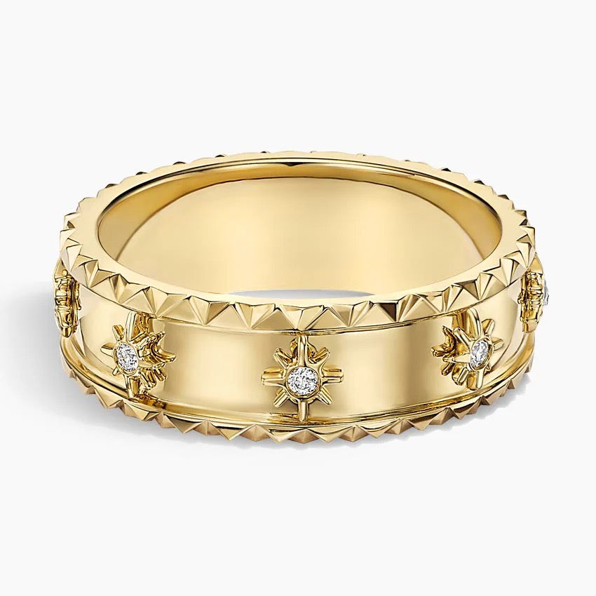 Sol Starburst Diamond Ring in 14K Yellow Gold