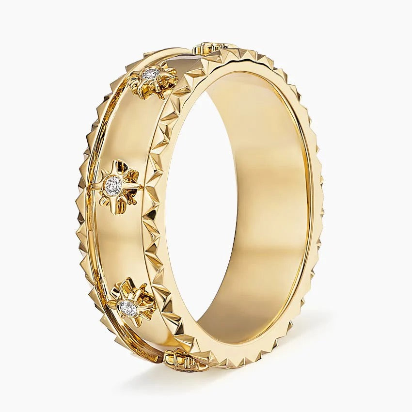 Sol Starburst Diamond Ring in 14K Yellow Gold