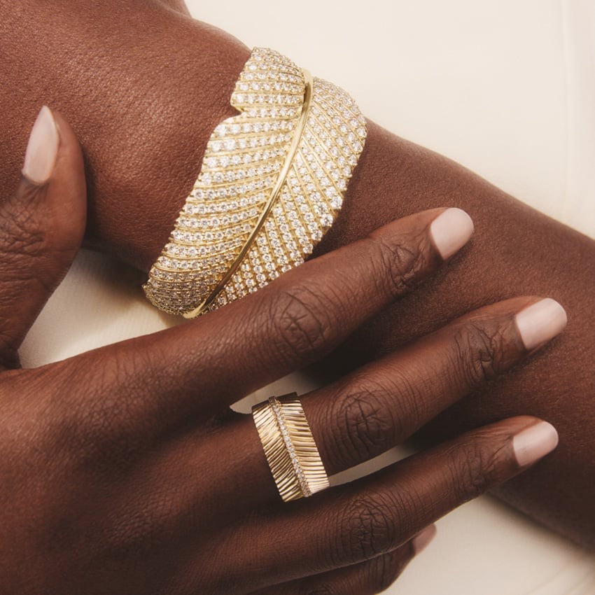 Jane Goodall Leaf Lab Diamond Ring (1/4 ct. tw.) in 14K Yellow Gold