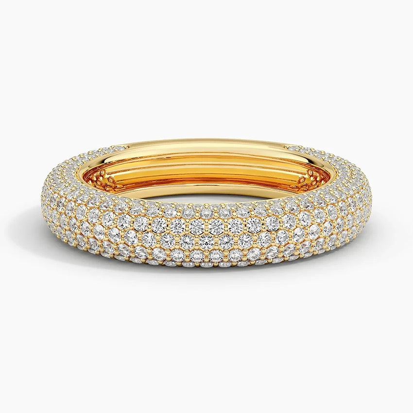 Lab Diamond Tube Ring in 14K Yellow Gold
