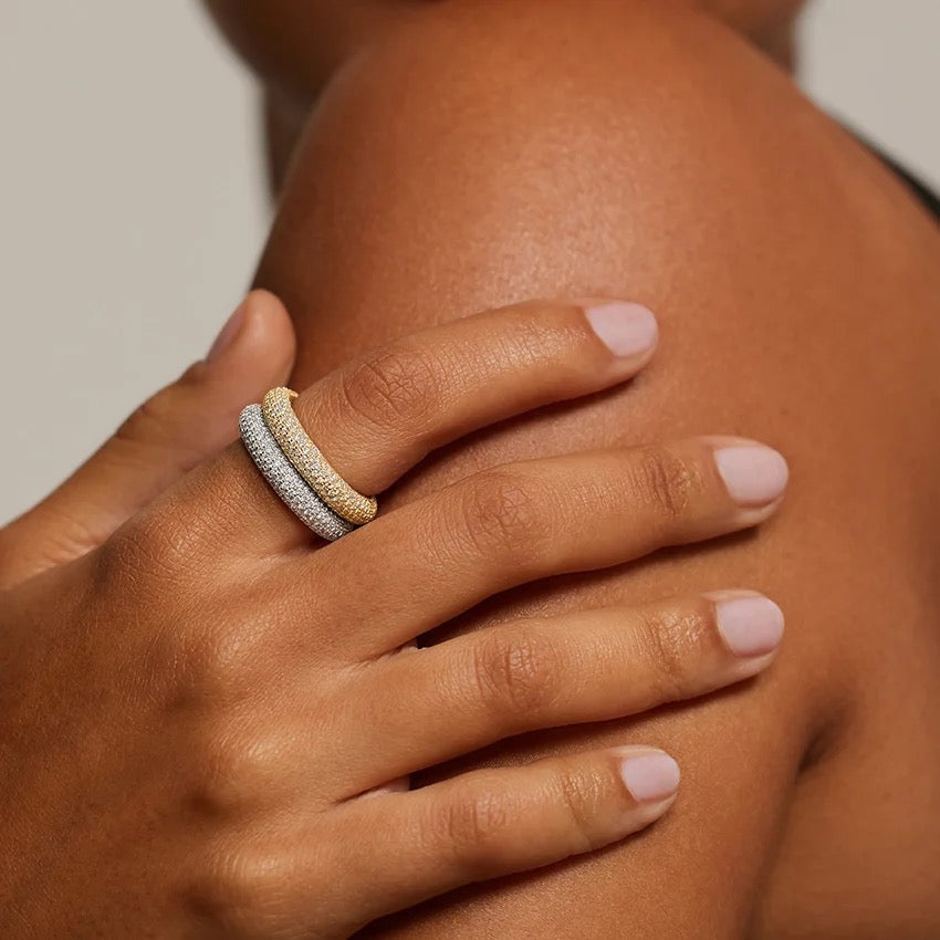 Lab Diamond Tube Ring in 14K Yellow Gold