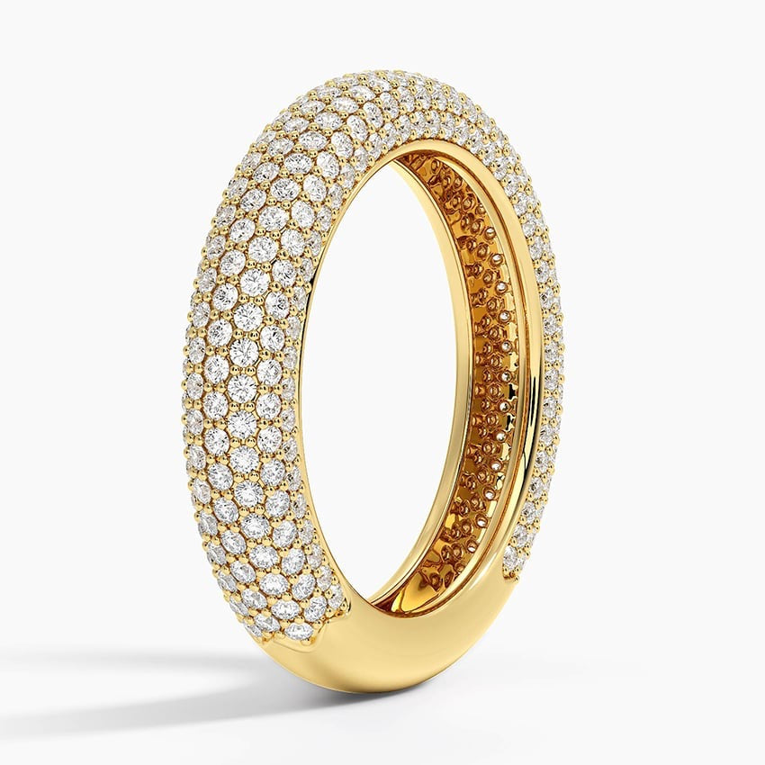 Lab Diamond Tube Ring in 14K Yellow Gold