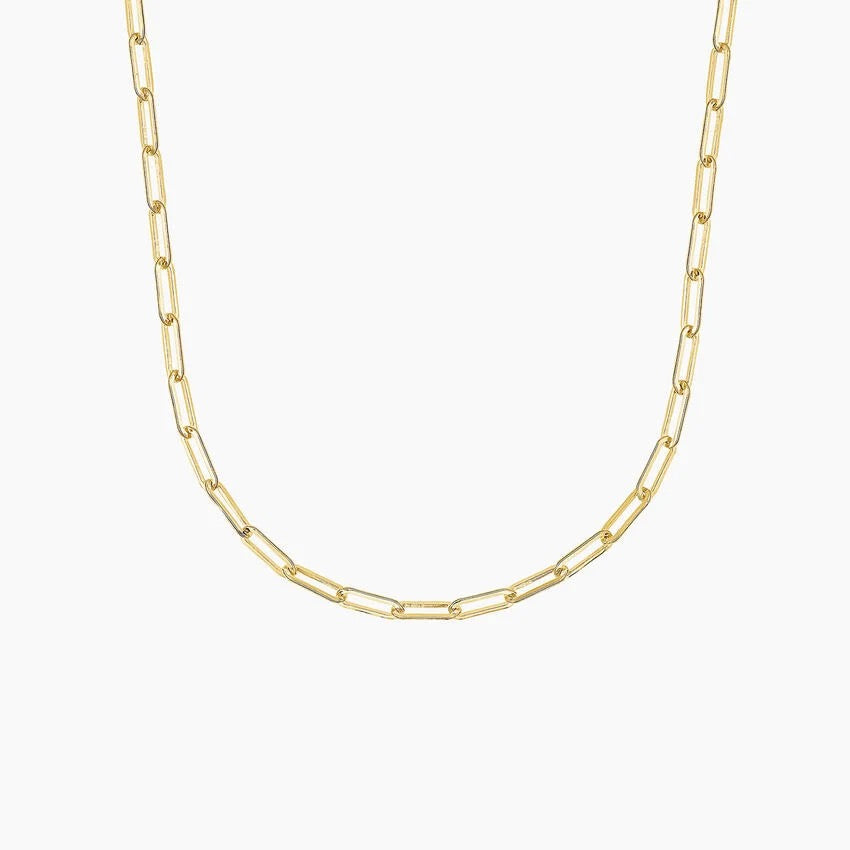 Devon 18 In. Lightweight Paperclip Chain Necklace (Small) in 14K Yellow Gold