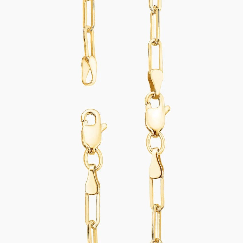 Devon 18 In. Lightweight Paperclip Chain Necklace (Small) in 14K Yellow Gold