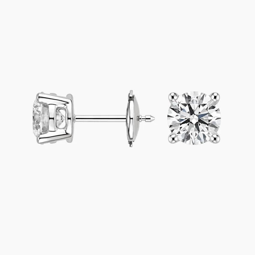 Perfect 4-Prong Certified Lab Diamond Stud Earrings (2 ct. tw.) in 18K White Gold
