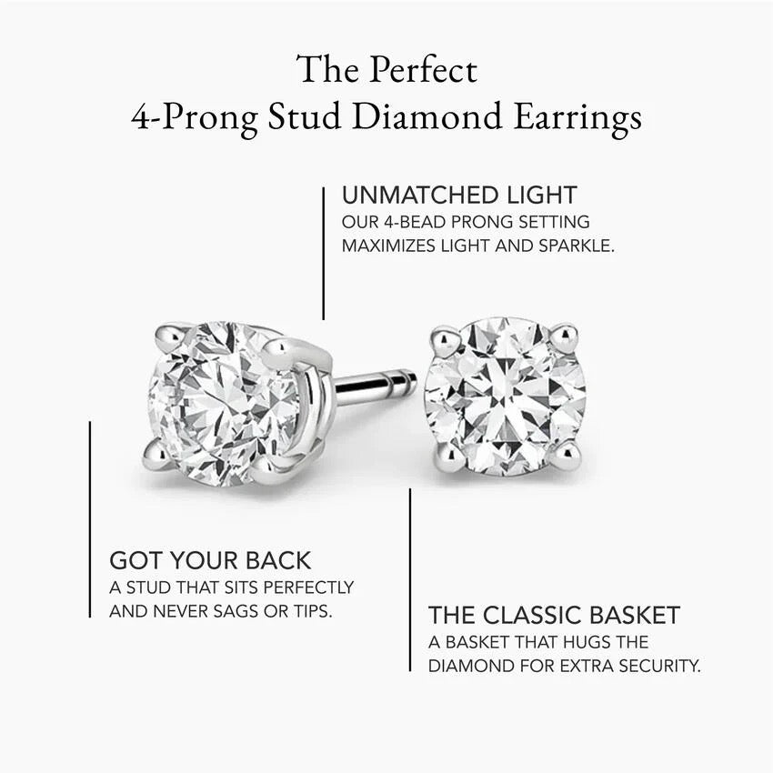 Perfect 4-Prong Certified Lab Diamond Stud Earrings (2 ct. tw.) in 18K White Gold