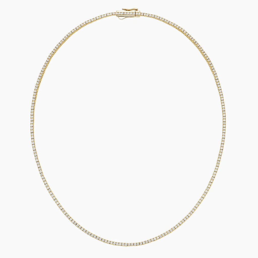 16 In. Perfect Four-Prong Lab Diamond Tennis Necklace (3 ct. tw.) in 14K Yellow Gold