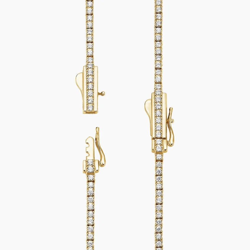 16 In. Perfect Four-Prong Lab Diamond Tennis Necklace (3 ct. tw.) in 14K Yellow Gold