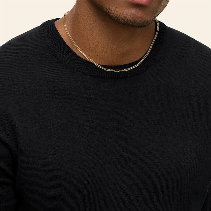 Devon 18 In. Lightweight Paperclip Chain Necklace (Small) in 14K Yellow Gold