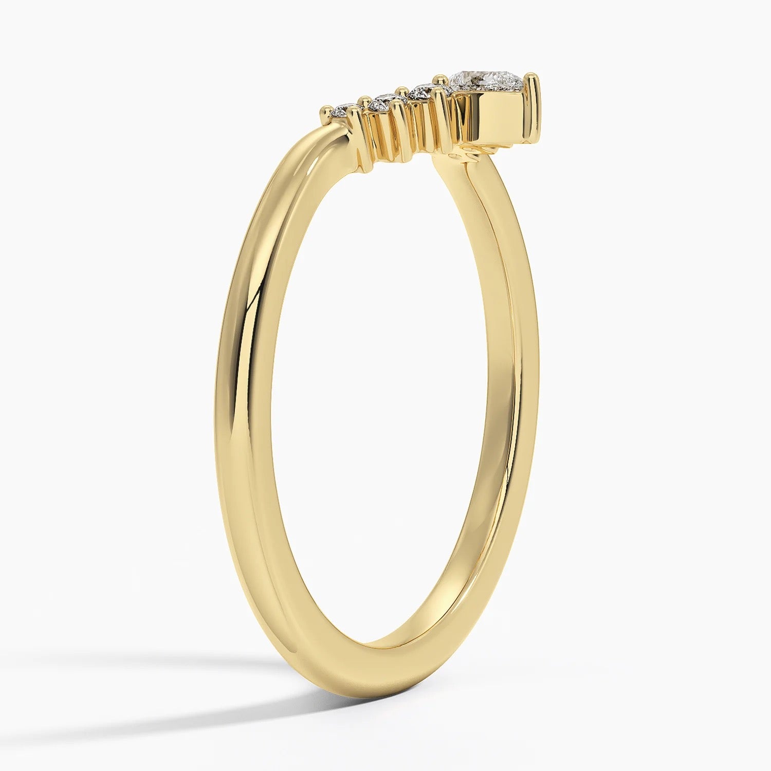 Lunette Diamond Ring (1/10 ct. tw.) in 18K Yellow Gold