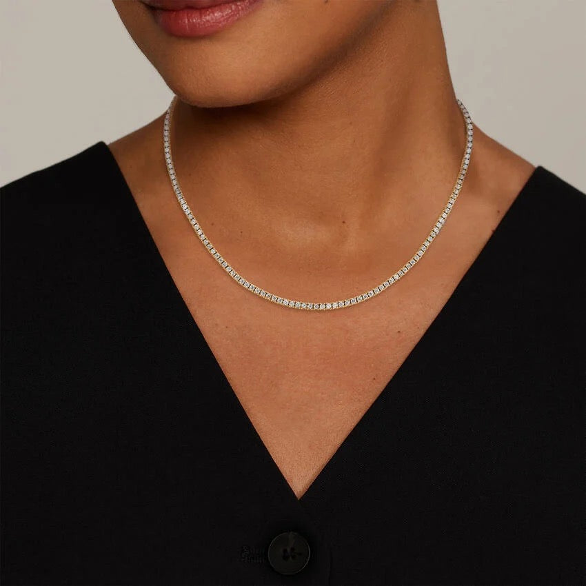 Petite Eclipse® Perfect Four-Prong Moissanite Tennis Necklace (3 ct. tw.) (2mm)