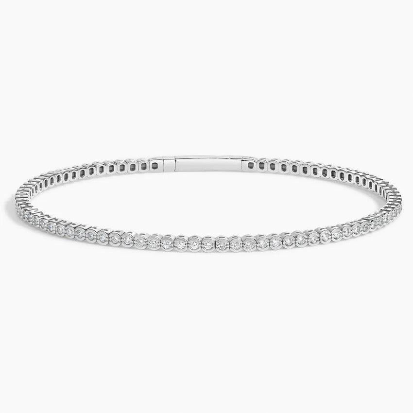 Semi-Bezel Moissanite Flexible Tennis Bangle Bracelet (10.8 ct. tw.)