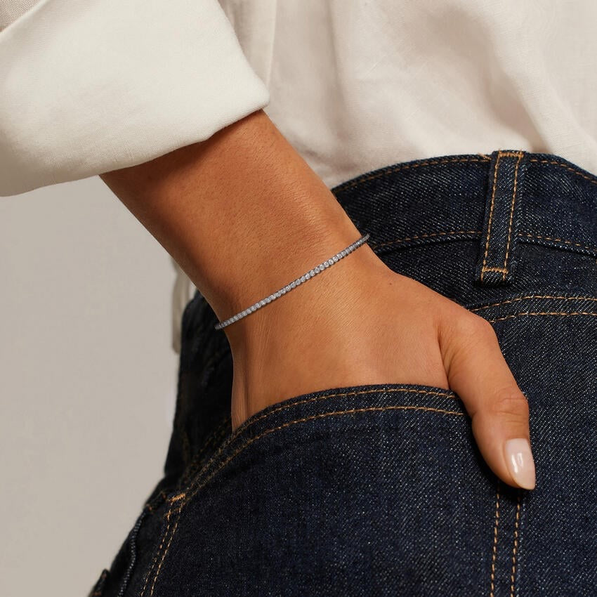 Semi-Bezel Moissanite Flexible Tennis Bangle Bracelet (10.8 ct. tw.)