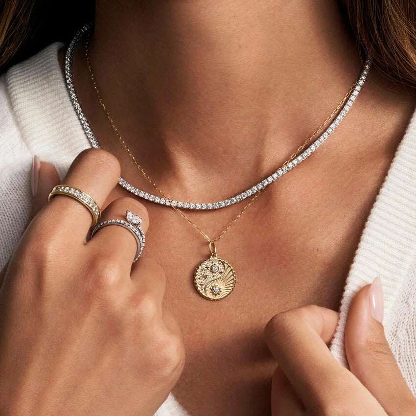 Petite Eclipse® Perfect Four-Prong Moissanite Tennis Necklace (3 ct. tw.) (2mm)