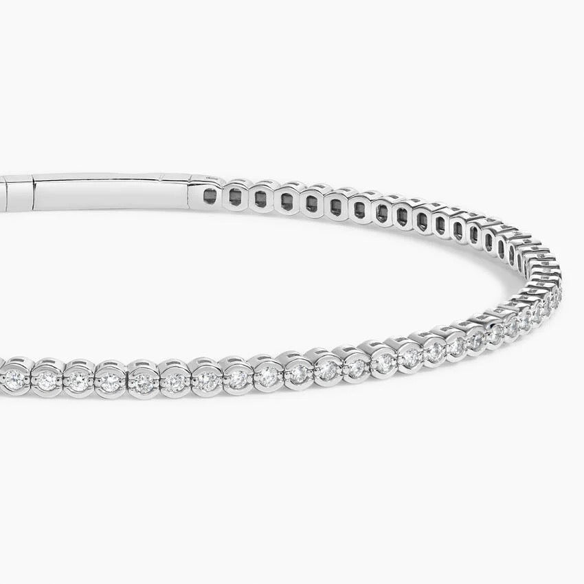 Semi-Bezel Moissanite Flexible Tennis Bangle Bracelet (10.8 ct. tw.)