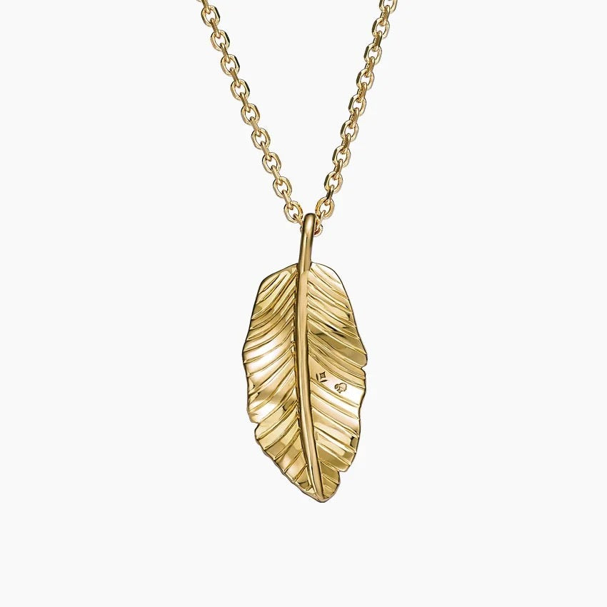 Jane Goodall Leaf Lab Diamond Pendant Necklace in 14K Yellow Gold