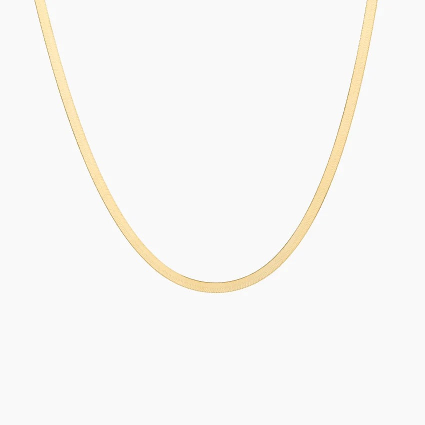 Dezi 16 In. Herringbone Necklace (2.8mm) in 14K Yellow Gold